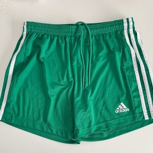 Adidas Women's Athletic Green Shorts. Stripes on the side. Areoready. Size S